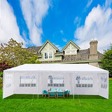 10'x30' Party Tent Outdoor Wedding Event Tents with 5 Removable Sidewalls, Heavy Duty Gazebo, Large Canopy Waterproof for Parties Patio Birthday Christmas White Gainvieyee