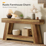 Tribesigns 70.9 Inch Long Console Tables, Farmhouse Entryway Table with Storage, 2-Tier Sofa Table Behind Couch for Entrance, Hallway, Living Room (Rustic Brown) Tribesigns