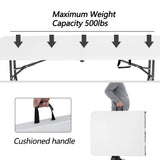 6FT Picnic Table Folding Table Camping Table Plastic Table Fold Up Table Lock for Party Event,White BestOffice