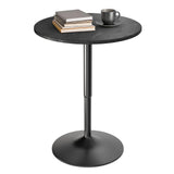 Athena Collection Round Bar Table, Adjustable Height Pub & Bistro Table with 360 Swivel Base, High Top with MDF Desktop - Black Rock Athena Collection