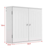 Panana Wall Mounted Cabinet, 2 Doors, Adjustable Shelf, White, 60cm x 15cm x 50cm, Modern Style, Bathroom & Kitchen Panana