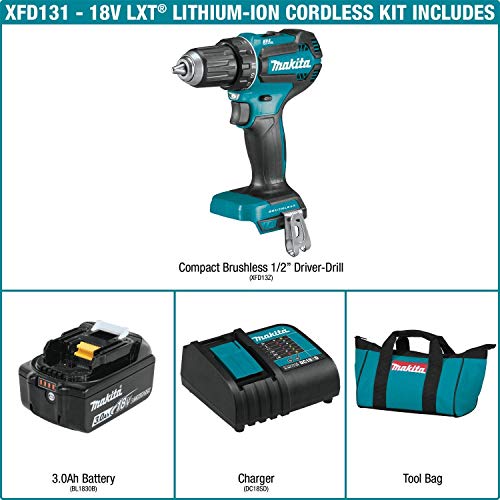 Makita XFD131 18V LXT® Lithium-Ion Brushless Cordless 1/2" Driver-Drill Kit (3.0Ah) Makita
