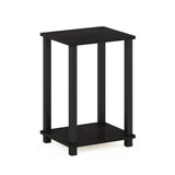 Furinno Simplistic 1-Tier End Side Night Stand/Bedside Table with Plastic Poles, Espresso/Black Furinno