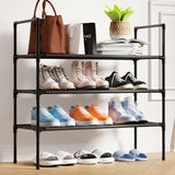 Sakugi Shoe Rack with Non-Woven Fabric - 3-Tier Shoe Organizer for Closet, Garage, Corridor & Entryway, Sturdy and Stackable, X-Large, Black Sakugi