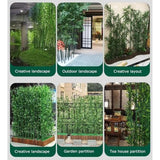 Artificial Bamboo Tree Privacy Fence, Faux Bamboo Plant Partition Screen With Wooden Base, For Greenery Wall Backdrop, Landscaping, Room Dividers, Indoor Outdoor Decor(1m/3.2ft,120cm/47.2in-22 pole) GZHERVICES