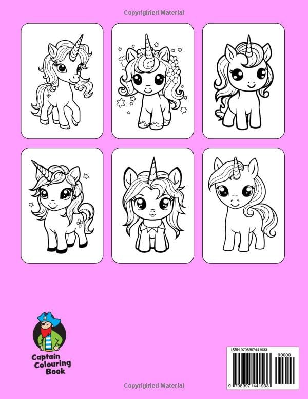 Cute Unicorns Colouring Book for Kids: 50 Magical Unicorns. Big, Fun and Easy Colouring Pages for Children Aged 2-6 (Colouring Books for Children)