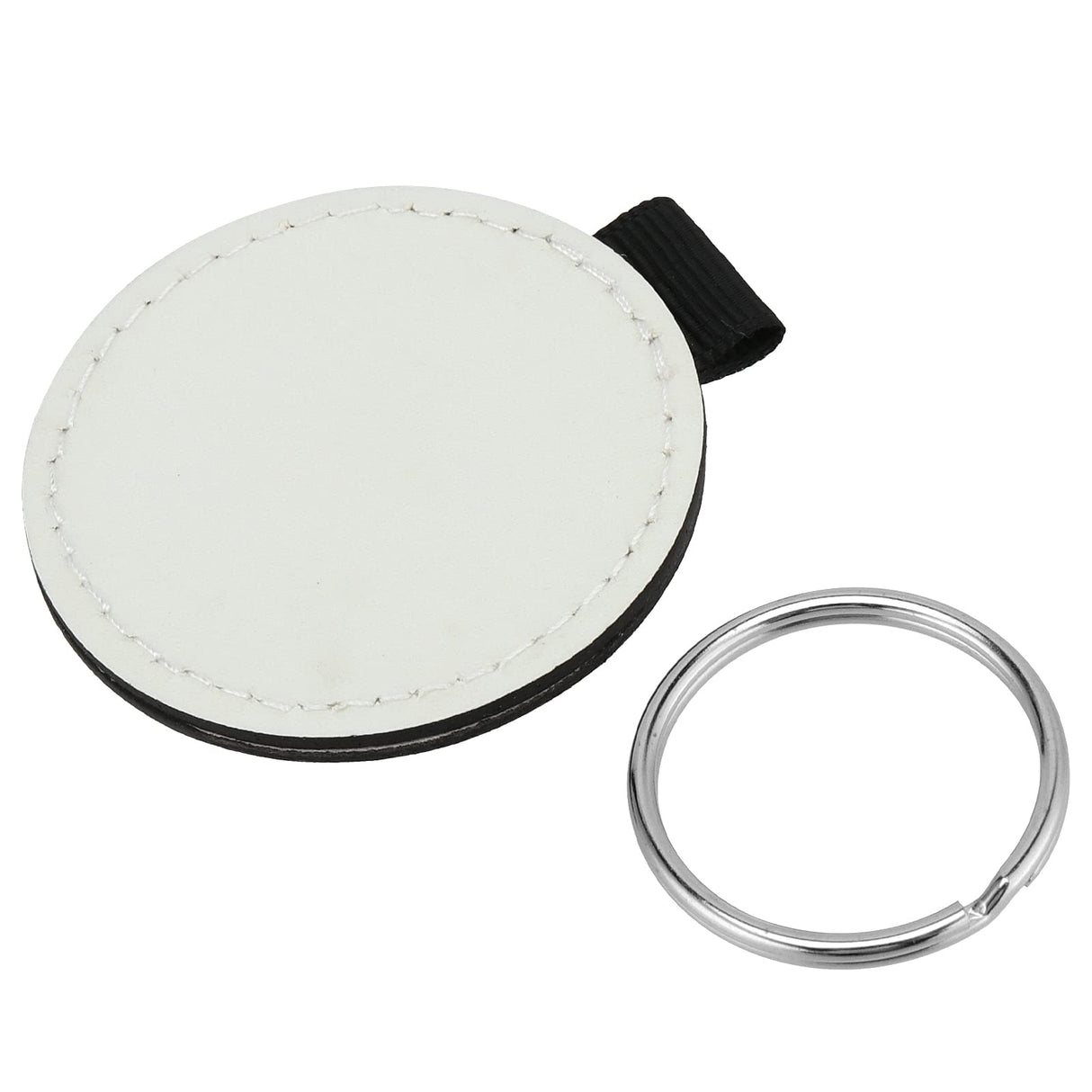 JEUIHAU 15 PCS Sublimation Keychain Blanks, PU Leather Sublimation Keychains Heat Transfer Keyring for Pendant Ornament Making, Present Making, White JEUIHAU