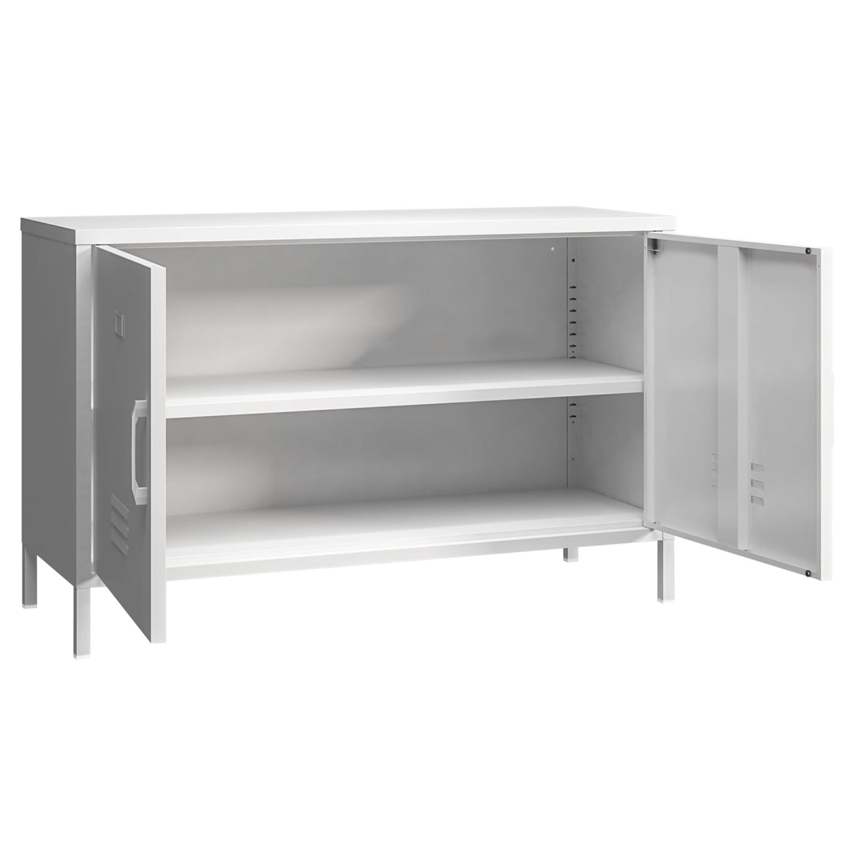 Elitehouse 2 Door Metal Accent Cabinet,White Metal Storage Cabinet with Adjustable Shelf,2-Tier Office Cabinet,Multipurpose Metal Locker Storage Cabinet for Office Home,Music Studio Elitehouse