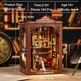 Sagiterra Book Nook Kit，DIY Miniature Dollhouse Kit for Adults and Teens，3D Wooden Tiny House for Family and Friends，Bookshelf Decor in Halloween/Christmas（Book Store） (Twilight Library)