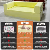 GEARIVY Folding Sofa Bed Convertable Corduroy Couch King Size Floor Sleeper 4-in-1 DIY Combination Modular Sofa Fold Out Futon Lounge Comfy Foldable Lazy cama for Living Room (Green, 39.37″S-HR) GEARIVY