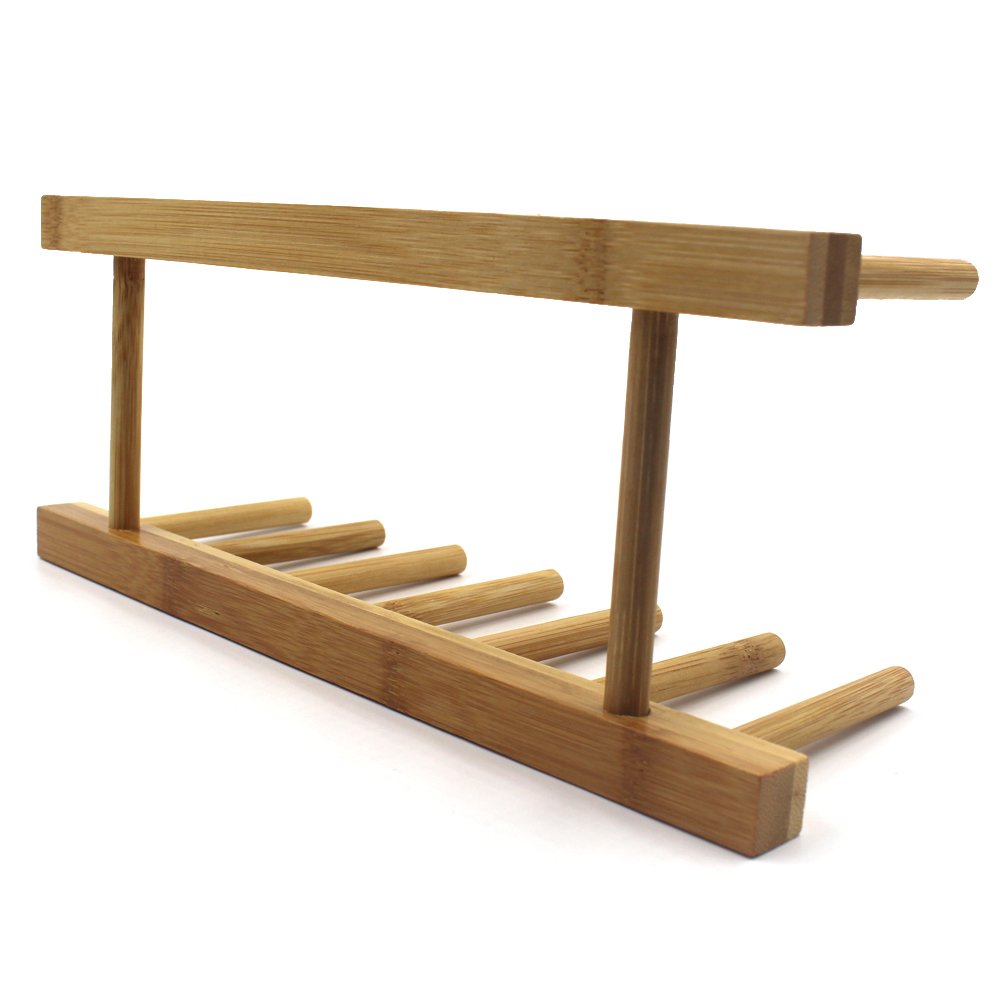 INNERNEED Bamboo Wooden Dish Rack Plates Holder Compact Kitchen Storage Cabinet Organizer for Dish/Plate/Bowl/Cup/Pot Lid/Cutting Board INNERNEED