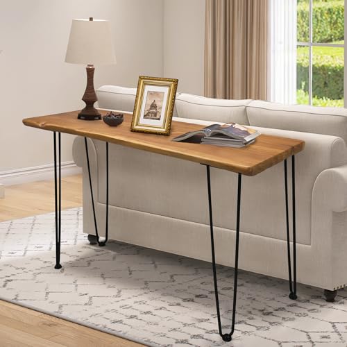 Brefhome Narrow Entryway Table, Modern Solid Wood Console Table Behind Sofa, Handcrafted Live Edge Tall Table for Living Room, Hallway, Outdoor Generic