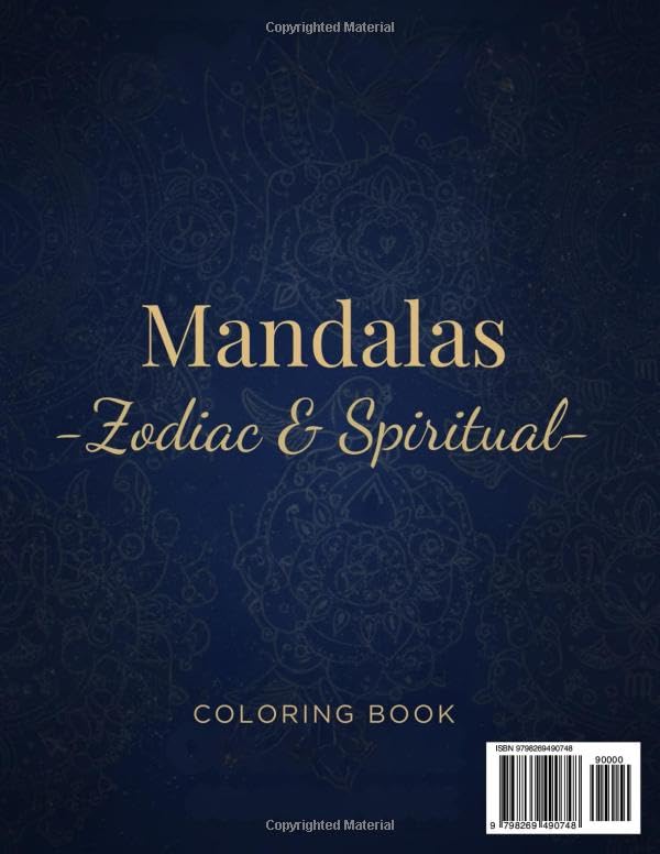 Spiritual & Zodiac Mandala Coloring Book for Adults: Intricate Astrology-Inspired Mandala Patterns for Mindfulness, Healing Energy, and Stress Relief ... Relaxation and Inner Peace (Calm and Color) Majosta