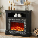 40" H Electric Fireplace with Mantel, 23" 4800 BTU Freestanding Electric Fireplace for Small to Medium Rooms, Heating to 60-99°F, LED Flame, Overheat Protection, Remote Control, Black Wood Grain ViridKnot