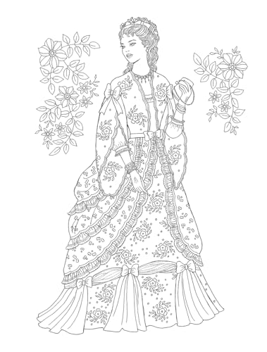 Creative Haven Victorian Gowns Coloring Book: Relaxing Illustrations for Adult Colorists (Adult Coloring Books: Fashion) Dover Publications