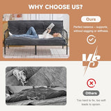 Futon Mattress Full Size 8",Foldable Futon Sofa Couch Bed,Floor Mattress Thick High Density Shredded Foam(Frame Not Included),Medium Firm Japanese Style Sleeping Pad for Guest Bedroom Living,DarkGrey nigwet