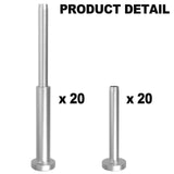 BLIKA 20 Pairs 4"x4" Invisible Cable Railing Kit, 1/8" Invisible Receiver and Swage Stud End for 2"x2", 4"x4" Wood/Metal Posts, 1/8" Cable Railing Hardware, Invisible Cable Railing Hardware BLIKA