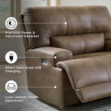 Signature Design by Ashley Bealeaf Contemporary Power Rocker Recliner with USB Ports, Dark Brown
