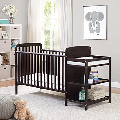 Suite Bebe Ramsey 3 in 1 Convertible Crib and Changer in an Espresso Finish