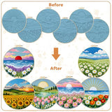 BEUNITONE Spring Landscape Embroidery Kit for Beginners, 6PC Needlepoint Kits with Hoops, Instructions, Threads, Needles, DIY Home Decor Craft for Adults, Creative Hand Embroidery Patterns for Gifts