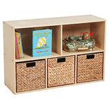 ECR4Kids Streamline 5-Compartment Storage Cabinet, 24in, Classroom Furniture, Natural ECR4Kids