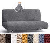 PAULATO BY GA.I.CO. Futon Cover - Armless Couch Cover Sofa Bed Slipcover Without Armrest - Soft Fabric Covers - 1-Piece Form Fit Stretch Futon Protector for Kid Pet - Microfibra - Dark Grey PAULATO BY GA.I.CO.