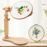 Embroidery Hoop Stand - Rotated Cross Stitch Stand Lap, Easy to Use Natural Beech Wood Embroidery Hoop Holder, Hands Cross Stitch Stand for Art Craft Sewing Needlework Projects guofa