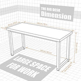 TOPSKY 59" Big Large Computer Office Desk 1.88" Thickness Desktop (Rustic Brown) TOPSKY