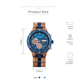 2win Mens Personalized Engraved Wooden Watches Fashion Multifunction Custom Watch Birthday Anniversary Wood Watches for Husband Boyfriend Dad Him Son with Gift Box (A-for Son from Mom) 2win