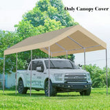Rutile 10'x20' Carport Canopy ONLY Tent Garage Replacement Top Tarp Car Shelter Cover w/Ball Bungees Beige (Only Top Cover, Frame is not Included) Generic