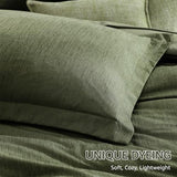 Monbix King Size Comforter Set, Olive Green King Bed Set Reversible, King Size Comforter Set 7 Pieces, Cationic Dyeing Bed in a Bag with Comforter, Sheets, Pillowcases & Shams Monbix