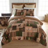 Donna Sharp Twin Bedding Set - 2 Piece - Green Forest Lodge Quilt Set with Twin Quilt and One Standard Pillow Sham - Machine Washable Donna Sharp