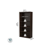 Bush Business Furniture Studio C Modern 5 Shelf Bookcase in Black Walnut Bush Business Furniture