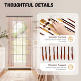 DouSeiAi Natural Wood and Bamboo Beaded Curtain Room Divider, 32 Strands Hanging Doorway Decor for Bedroom, Porch, Living Room, 35 x 69 Inches DouSeiAi