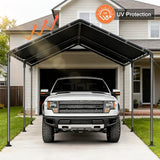 10x20 Heavy Duty Carport, Outdoor Carport Shelter with Reinforced Frame and Stakes, Waterproof Garage Car Port Tent (Gray) gaildon