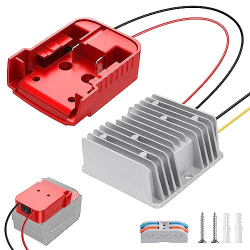 DC Power Aadpter for Milwaukee M18 Battery 18V to 12V Step Down Voltage Converter 15A MAX 180W Inverter Automatic Buck Converter DC Voltage Regulator with Upgraded Low Voltage Protection and Switch CHoiKWong