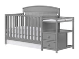 Oxford Baby Pearson 4-in-1 Convertible Crib & Changing Station, Dove Gray, GreenGuard Gold Certified Oxford Baby