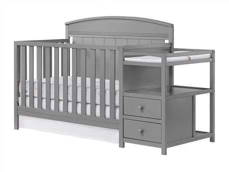 Oxford Baby Pearson 4-in-1 Convertible Crib & Changing Station, Dove Gray, GreenGuard Gold Certified Oxford Baby