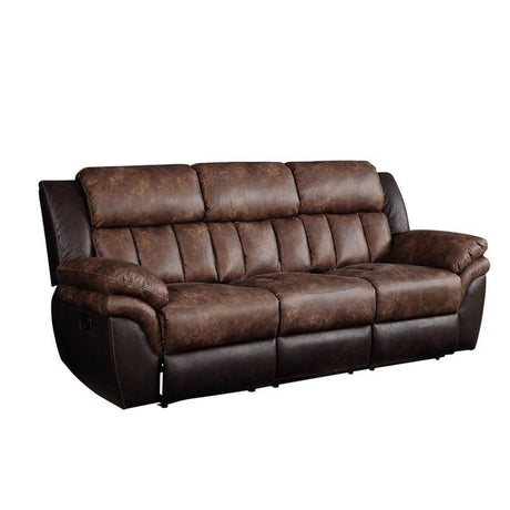 Acme Jaylen Sofa (Motion) in Toffee and Espresso Polished Microfiber Acme