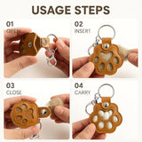 ZooWhale Classic 3 Pcs Dog Fur Storage Keychain,Cute Pet Fur Keepsake Leather Keychain for Collecting Cat and Dog Hair pet Memorial Gifts for Dogs，Black White Brown