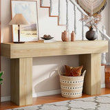knoworld 63 Inch Long Console Table for Entryway, Farmhouse Wood Rectangular Sofa Table Behind Couch Table, Narrow Entryway Table for Living Room, Entrance, Hallway, Foyer, Easy Assembly (Natural) knoworld