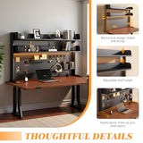 SimpArt Desk Organizer Shelf for Standing Desk – Metal Frame Desk Hutch with Pegboard, Storage Shelf, and Hooks, Space-Saving Desktop Organizer for Home Office & Workstation Black 39.4 * 9.3 * 15in SimpArt