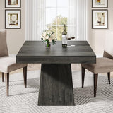 Tribesigns Square Dining Table for 4, 31.5-Inch Small Kitchen Table with Sturdy Pedestal Base, Farmhouse Dinner Table for Dining Room, Living Room, Kitchen (Gray) Tribesigns