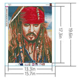 5D DIY Diamond Painting, Pirates of The Caribbean Captain Jack Movie Poster 5 Pieces Diamond Painting Kits for Adults Full Drill Square Diamond Gem Art Beads Painting for Kids 17.7x37.4 inches Yartmixs