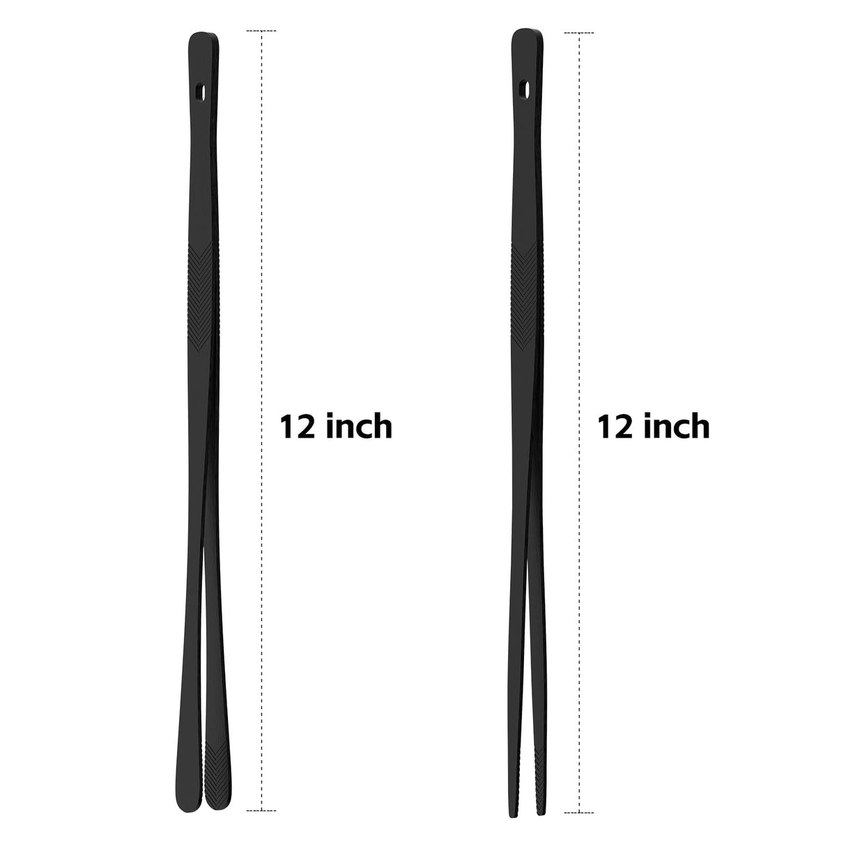 Tifanso Kitchen Tongs for Cooking - 2PCS 12" Stainless Steel Cooking Tongs Tweezers, Metal Fine Kitchen Utensils with Precision Serrated Tips, Professional Chef Tweezers for Serving, BBQ, Pasta, Salad tifanso