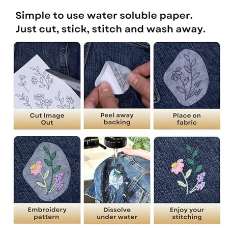 Stick and Stitch Embroidery Patterns, Holiday/Snowflake Designs, Water Soluble Embroidery Stabilizer Transfer Paper, Adult Beginner Hand Embroidery Kit for Gifts (Holiday 3 Pages) HavTerra