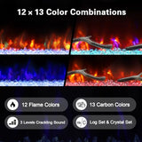 Cheerway 42’’ Smart WiFi Electric Fireplace Heater, Wall Mounted & Recessed Electric Fireplace Insert w/Timer, Child Lock, Crackling Sound, App & Remote Control, Adjustable Flame,1500W Cheerway