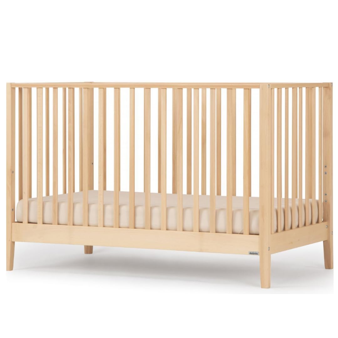 dadada Baby LaLa 3-in-1 Convertible Crib - Wood Crib Converts into Toddler Bed & Daybed - Greenguard Gold Certified, Made in Italy - 3 Adjustable Mattress Heights - Solid Beechwood (Natural) dadada