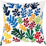Brvsk Abstract Embroidery Kit for Adults and Beginners — The Sheaf by Henri Matisse 16″ × 16″ with Clear, Precise Printed Design on Cotton Canvas; Includes 2 Needles, Yarn, and Easy-Read Chart