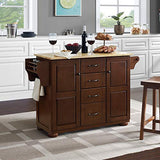Crosley Furniture Eleanor Wood Top Kitchen Island with Spice Rack, Storage Drawers and Shelves, Mahogany Crosley Furniture